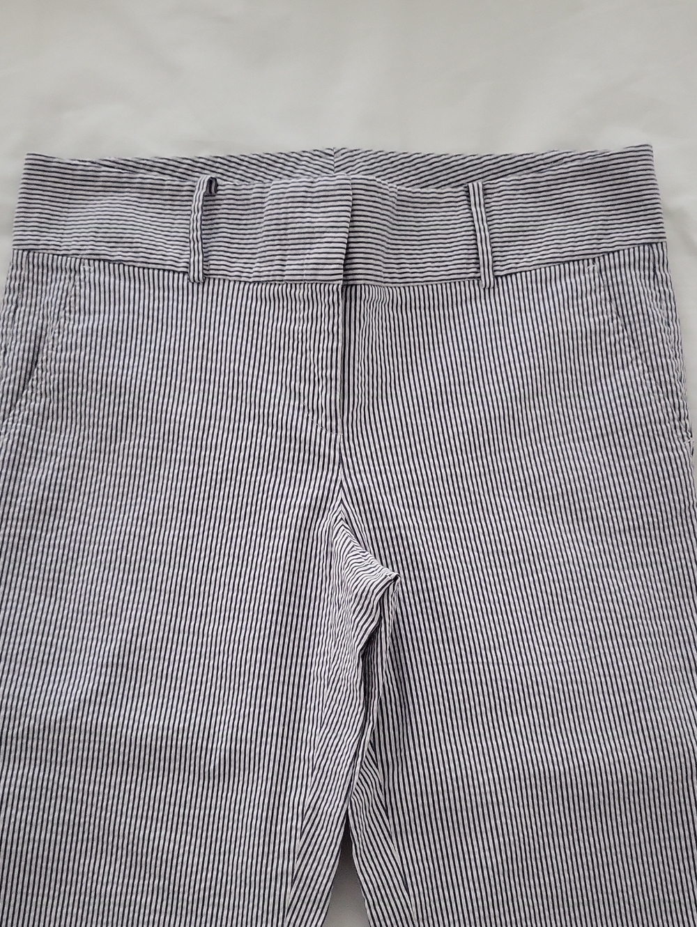 Striped Straight Leg Pants in Black & White Like New